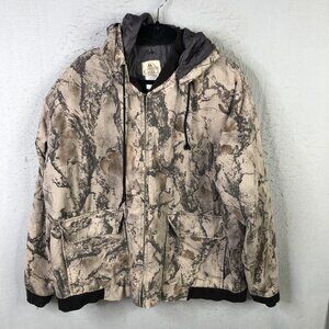 Wells Creek Jacket Mens XL Camo Hooded Zip Front Hunting Cotton Twill Insulated